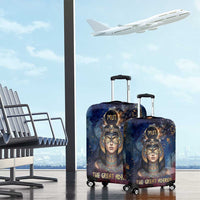 Mut Luggage Cover The Lioness of Thebes Egyptian Goddess Cosmic Crown Adorned Warrior Queen Design