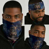 Mut Neck Gaiter The Lioness of Thebes Egyptian Goddess Cosmic Crown Adorned Warrior Queen Design