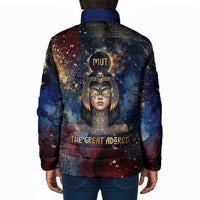 Mut Padded Jacket The Lioness of Thebes Egyptian Goddess Cosmic Crown Adorned Warrior Queen Design