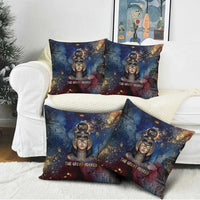 Mut Pillow Cover The Lioness of Thebes Egyptian Goddess Cosmic Crown Adorned Warrior Queen Design