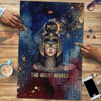 Mut Puzzle The Lioness of Thebes Egyptian Goddess Cosmic Crown Adorned Warrior Queen Design
