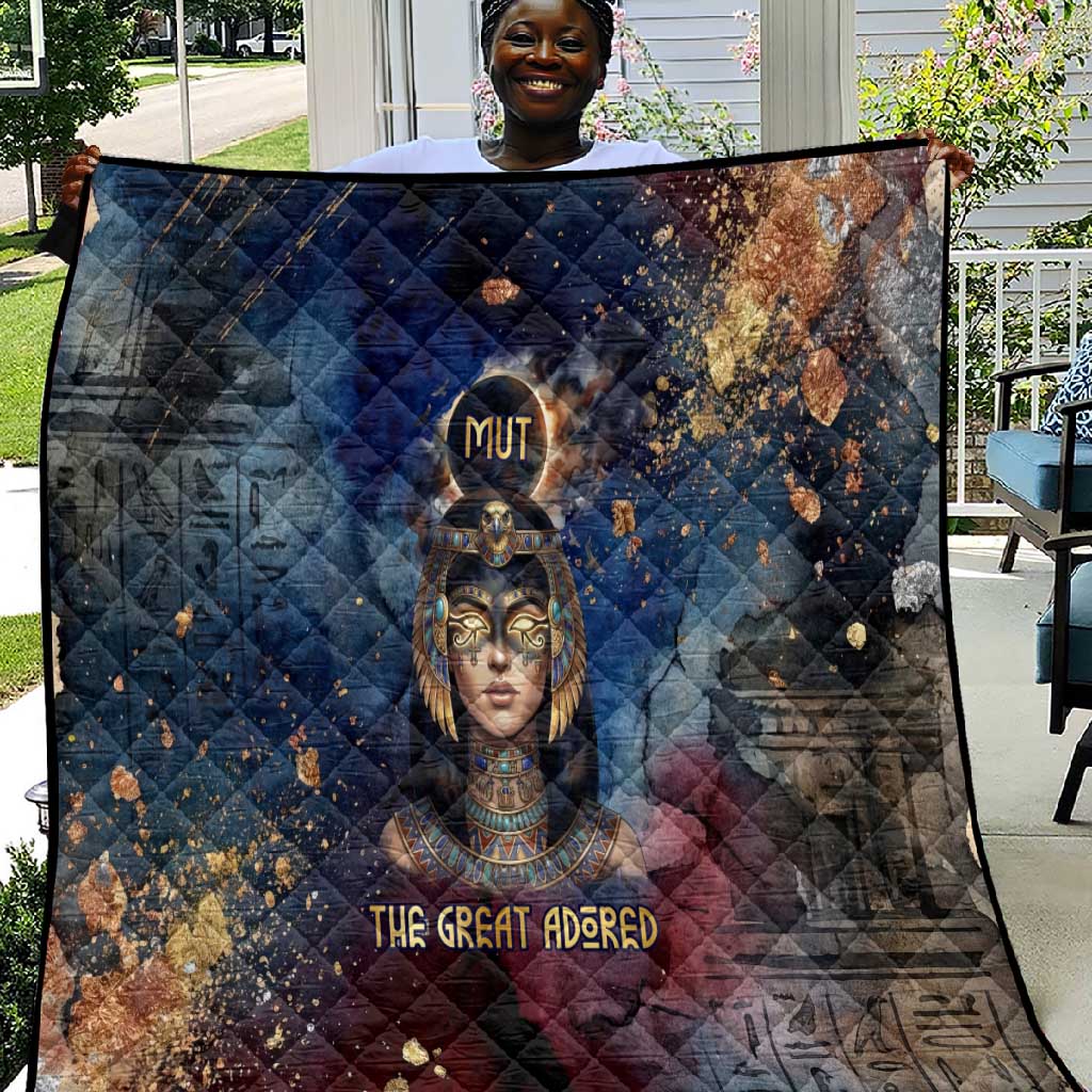 Mut Quilt The Lioness of Thebes Egyptian Goddess Cosmic Crown Adorned Warrior Queen Design