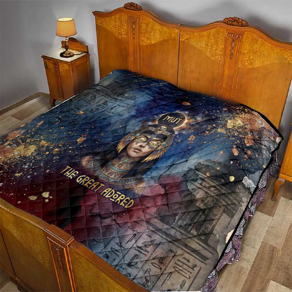 Mut Quilt The Lioness of Thebes Egyptian Goddess Cosmic Crown Adorned Warrior Queen Design