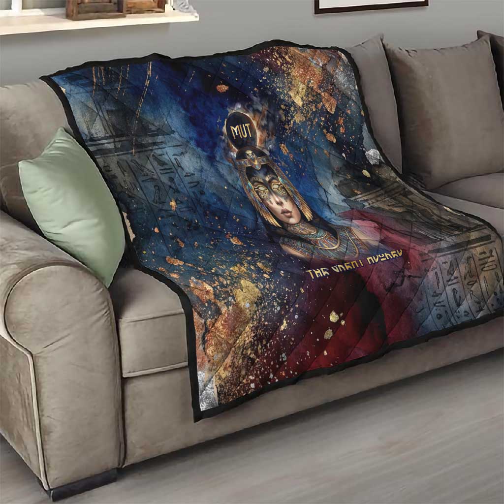 Mut Quilt The Lioness of Thebes Egyptian Goddess Cosmic Crown Adorned Warrior Queen Design