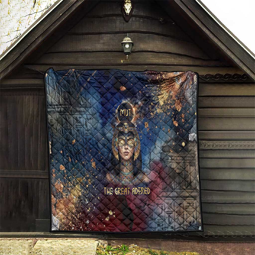 Mut Quilt The Lioness of Thebes Egyptian Goddess Cosmic Crown Adorned Warrior Queen Design