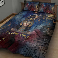 Mut Quilt Bed Set The Lioness of Thebes Egyptian Goddess Cosmic Crown Adorned Warrior Queen Design