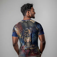 Mut T shirt The Lioness of Thebes Egyptian Goddess Cosmic Crown Adorned Warrior Queen Design