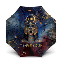 Mut Umbrella The Lioness of Thebes Egyptian Goddess Cosmic Crown Adorned Warrior Queen Design