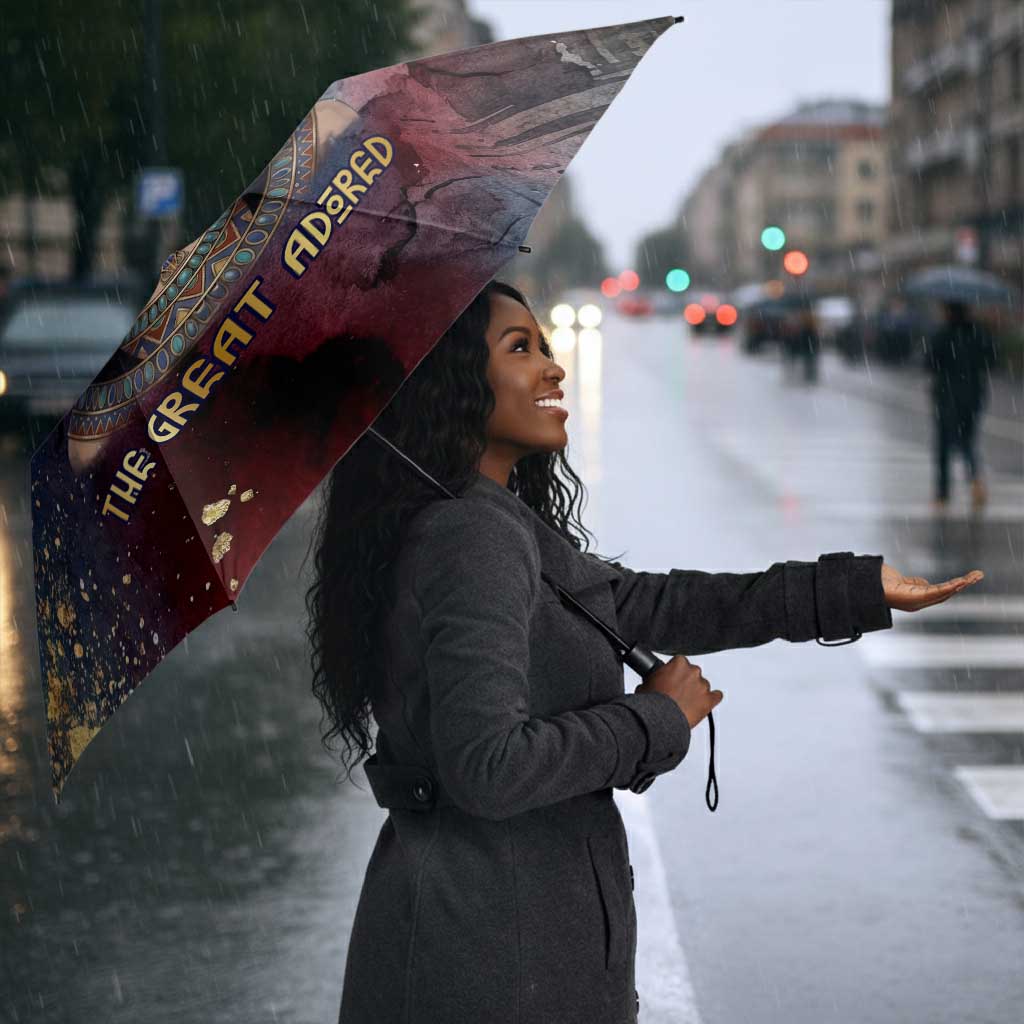 Mut Umbrella The Lioness of Thebes Egyptian Goddess Cosmic Crown Adorned Warrior Queen Design