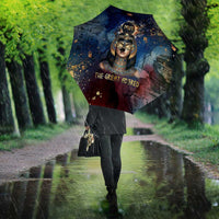Mut Umbrella The Lioness of Thebes Egyptian Goddess Cosmic Crown Adorned Warrior Queen Design