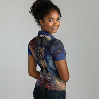 Mut Women Polo Shirt The Lioness of Thebes Egyptian Goddess Cosmic Crown Adorned Warrior Queen Design