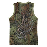 Neith Egyptian Basketball Jersey War Goddess Terrifying One Dual Spears and Shield Battle Worn