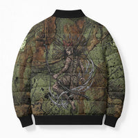 Neith Egyptian Bomber Puffer Jacket War Goddess Terrifying One Dual Spears and Shield Battle Worn