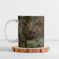 Neith Egyptian Ceramic Mug War Goddess Terrifying One Dual Spears and Shield Battle Worn