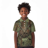 Neith Egyptian Kid Polo Shirt War Goddess Terrifying One Dual Spears and Shield Battle Worn