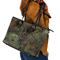 Neith Egyptian Leather Tote Bag War Goddess Terrifying One Dual Spears and Shield Battle Worn