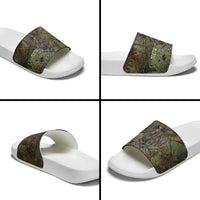 Neith Egyptian Slide Sandals War Goddess Terrifying One Dual Spears and Shield Battle Worn