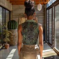 Neith Egyptian Women Sleeveless Polo Shirt War Goddess Terrifying One Dual Spears and Shield Battle Worn