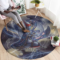Neith Egyptian Round Carpet Goddess Mother of All Cosmic Threads