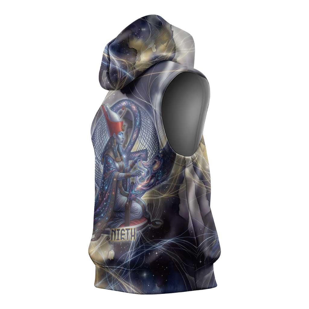 Neith Egyptian Sleeveless Hoodie Goddess Mother of All Cosmic Threads
