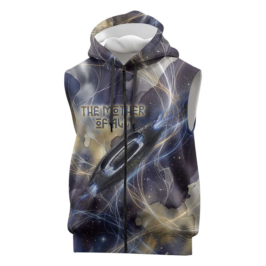 Neith Egyptian Sleeveless Zip Hoodie Goddess Mother of All Cosmic Threads