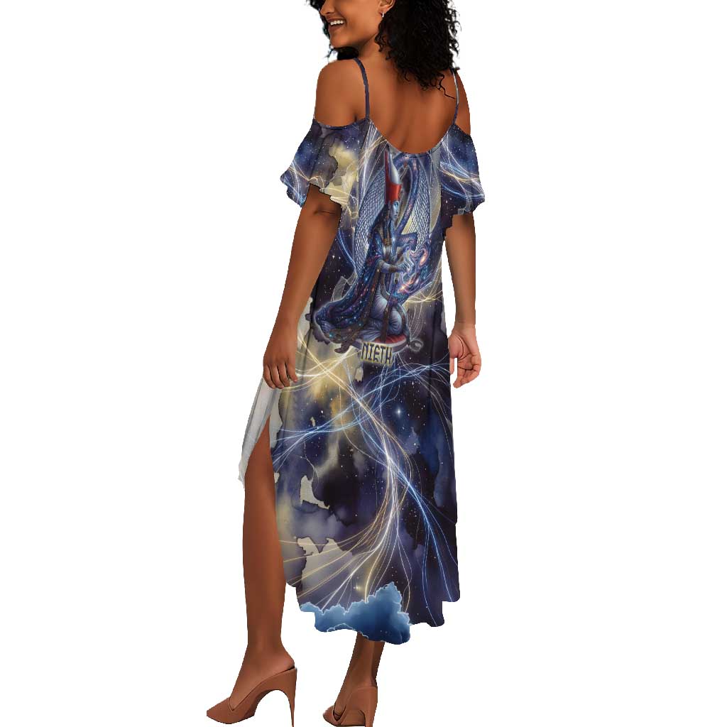 Neith Egyptian Summer Maxi Dress Goddess Mother of All Cosmic Threads