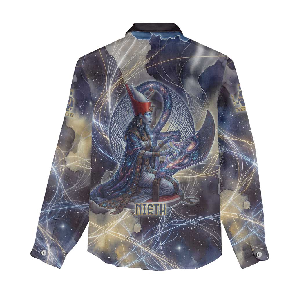 Neith Egyptian Women Casual Shirt Goddess Mother of All Cosmic Threads