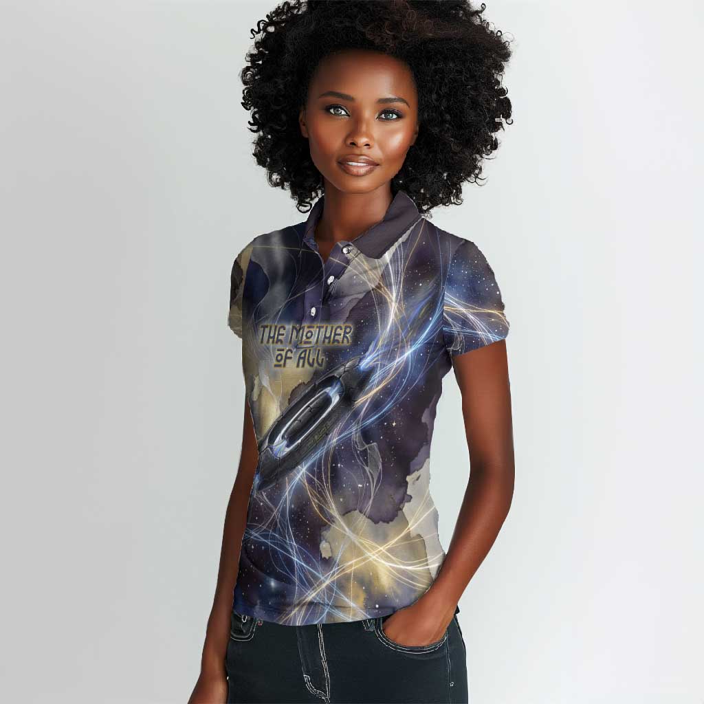 Neith Egyptian Women Polo Shirt Goddess Mother of All Cosmic Threads