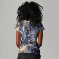 Neith Egyptian Women V-Neck T-Shirt Goddess Mother of All Cosmic Threads