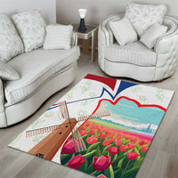 Netherlands Heritage Area Rug with Tulips Windmill and Coat of Arms