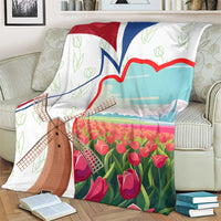 Netherlands Heritage Blanket with Tulips Windmill and Coat of Arms