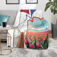 Netherlands Heritage Blanket with Tulips Windmill and Coat of Arms