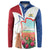 Netherlands Heritage Button Sweatshirt with Tulips Windmill and Coat of Arms