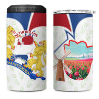 Netherlands Heritage 4 in 1 Can Cooler Tumbler with Tulips Windmill and Coat of Arms