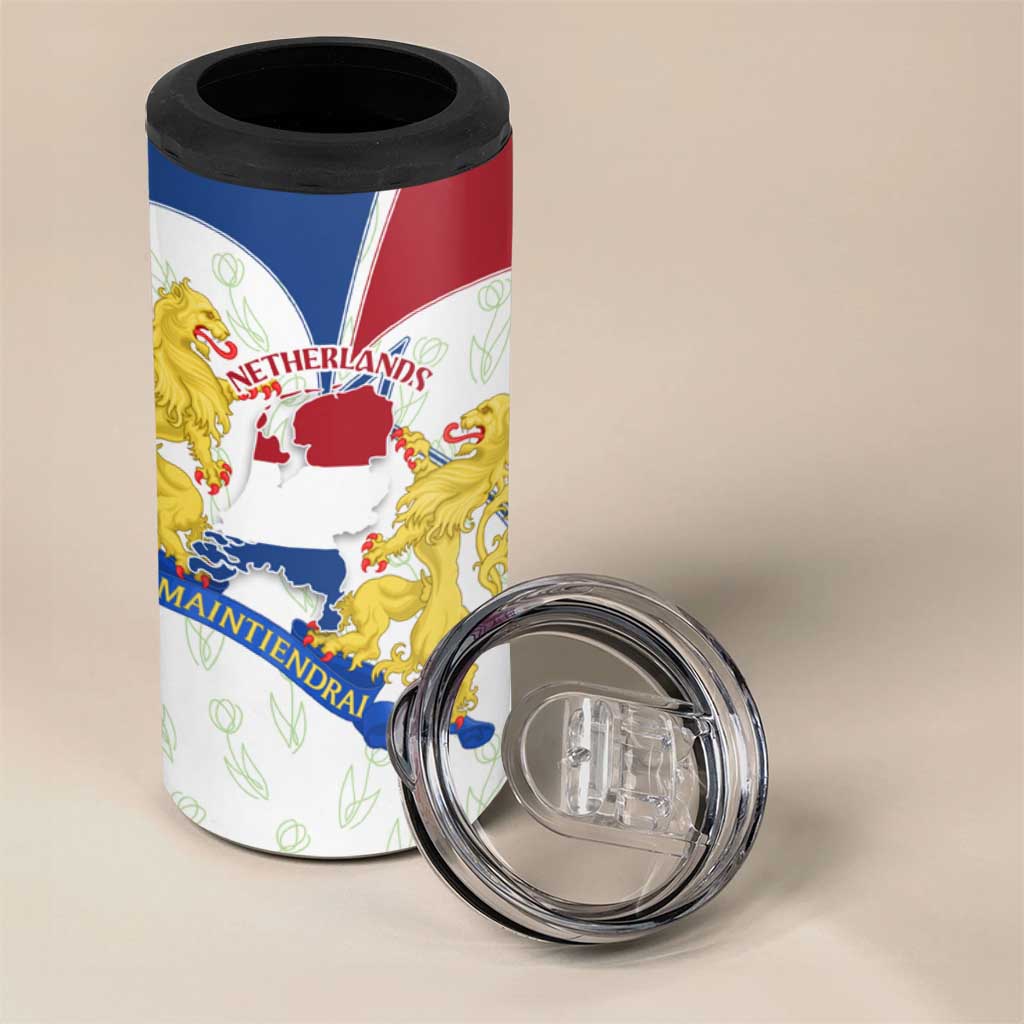 Netherlands Heritage 4 in 1 Can Cooler Tumbler with Tulips Windmill and Coat of Arms
