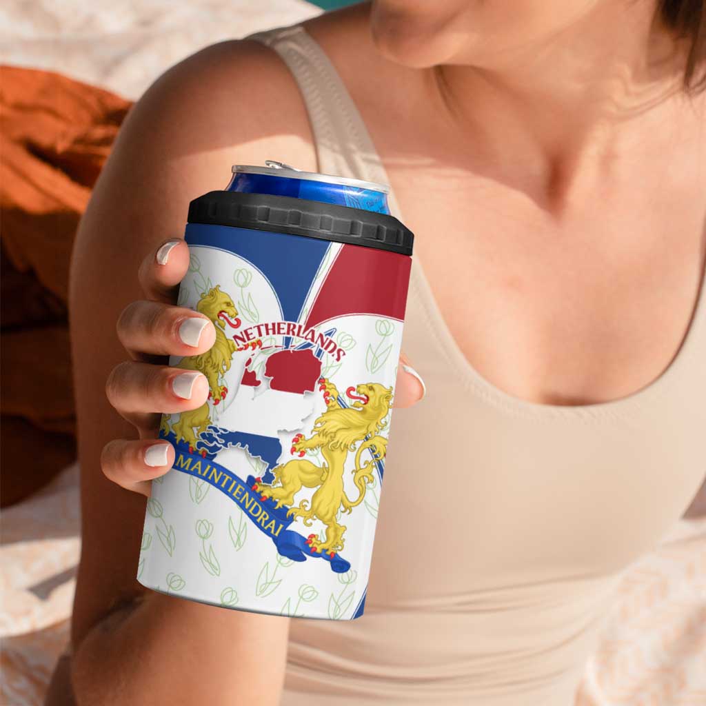 Netherlands Heritage 4 in 1 Can Cooler Tumbler with Tulips Windmill and Coat of Arms