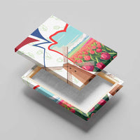 Netherlands Heritage Canvas Wall Art with Tulips Windmill and Coat of Arms