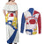 Netherlands Heritage Couples Matching Off Shoulder Maxi Dress and Long Sleeve Button Shirt with Tulips Windmill and Coat of Arms