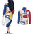 Netherlands Heritage Couples Matching Off The Shoulder Long Sleeve Dress and Long Sleeve Button Shirt with Tulips Windmill and Coat of Arms