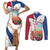 Netherlands Heritage Couples Matching Short Sleeve Bodycon Dress and Long Sleeve Button Shirt with Tulips Windmill and Coat of Arms