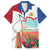Netherlands Heritage Family Matching Off The Shoulder Long Sleeve Dress and Hawaiian Shirt with Tulips Windmill and Coat of Arms