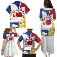 Netherlands Heritage Family Matching Puletasi and Hawaiian Shirt with Tulips Windmill and Coat of Arms