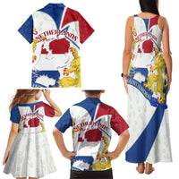 Netherlands Heritage Family Matching Tank Maxi Dress and Hawaiian Shirt with Tulips Windmill and Coat of Arms