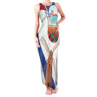 Netherlands Heritage Family Matching Tank Maxi Dress and Hawaiian Shirt with Tulips Windmill and Coat of Arms