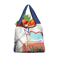 Netherlands Heritage Grocery Bag with Tulips Windmill and Coat of Arms
