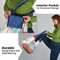 Netherlands Heritage Grocery Bag with Tulips Windmill and Coat of Arms