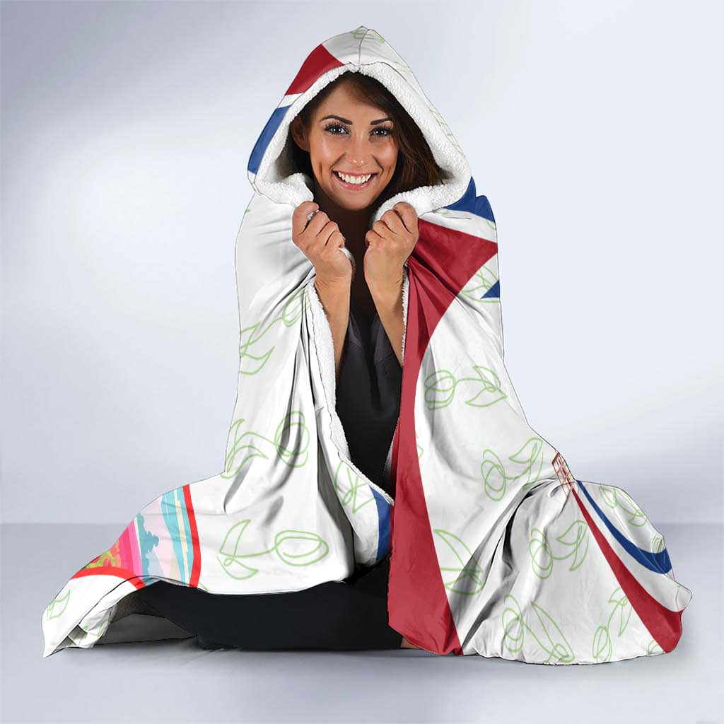 Netherlands Heritage Hooded Blanket with Tulips Windmill and Coat of Arms