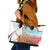 Netherlands Heritage Leather Tote Bag with Tulips Windmill and Coat of Arms
