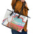 Netherlands Heritage Leather Tote Bag with Tulips Windmill and Coat of Arms