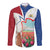 Netherlands Heritage Long Sleeve Button Shirt with Tulips Windmill and Coat of Arms